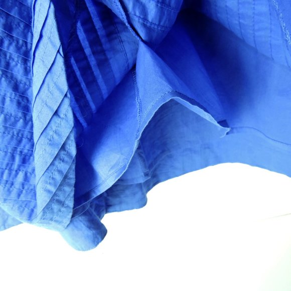 J Crew Pleated Chevron V-Neck Dress periwinkle - Picture 6 of 11